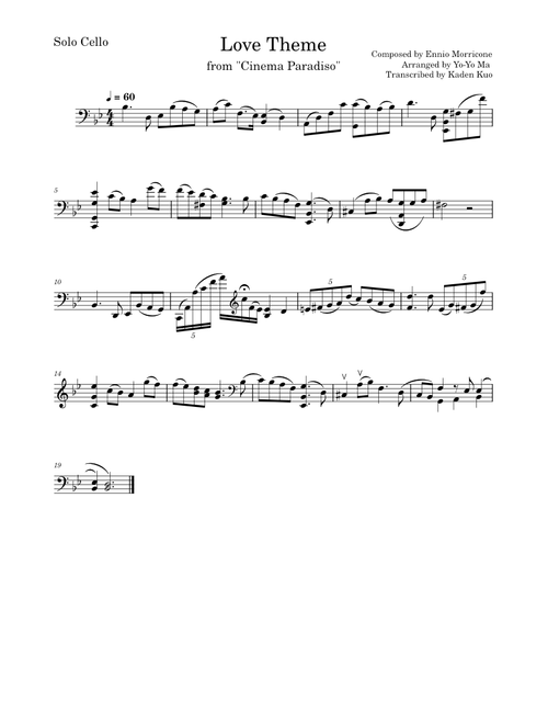Love Theme From Cinema Paradiso – Andrea Morricone
