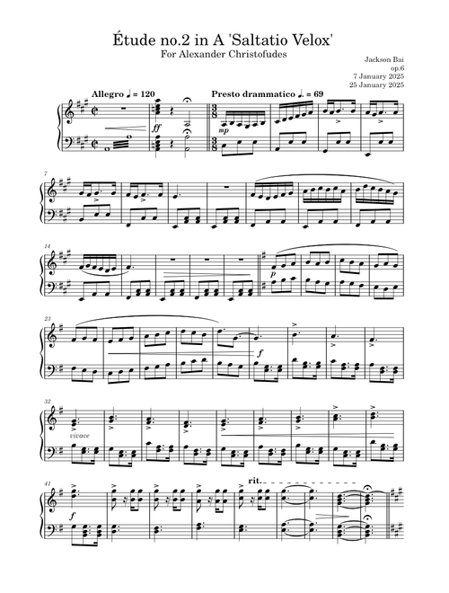 Étude no.2 in A - Saltatio Velox