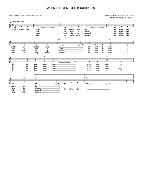 When The Saints Go Marching In - Louis Armstrong (Lead Sheet - Fake Book)