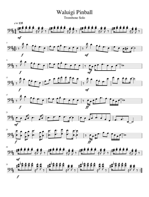MK:DS Waluigi Pinball - Trombone Solo