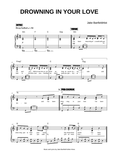 Drowning in Your Love - Jake Banfield (Piano)