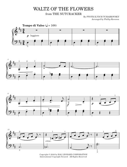 Waltz Of The Flowers (from The Nutcracker Suite) - Alexandre Dossin, Pyotr Il'yich Tchaikovsky (Easy Piano)