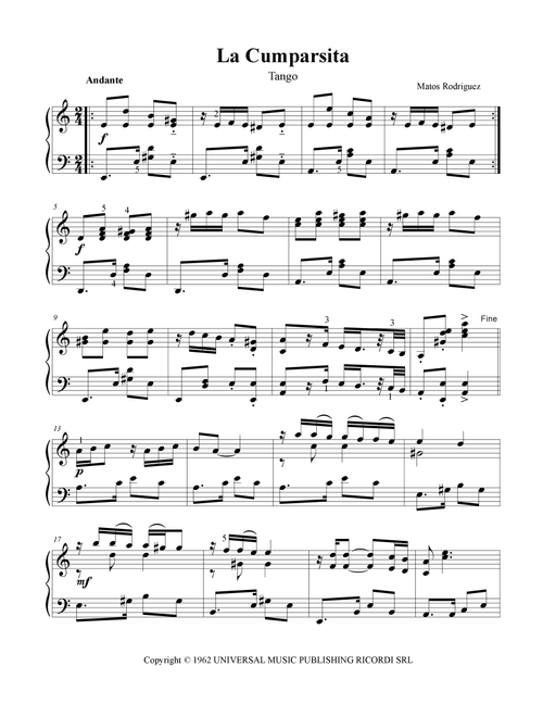 La Cumparsita (Arr. Michael Woytiuk) - Matos Rodriguez and Gerardo Hernan (Piano Solo)