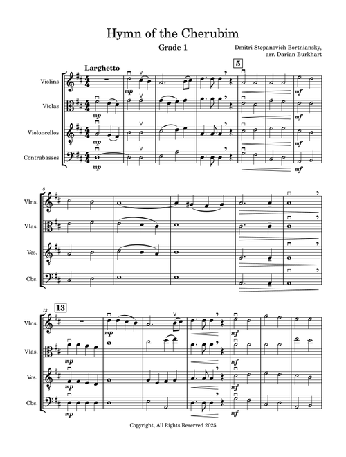 Hymn of the Cherubim (Arr. Darian Burkhart) - Dmitri Stepanovich Bortniansky (Orchestra)
