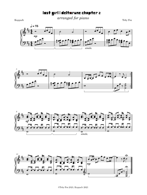 Lost Girl | Deltarune Chapter 2 (Piano Arrangment)