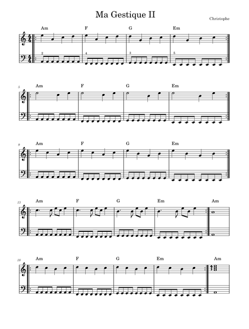 Ma Gestique II - Piano