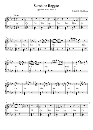 Sunshine Reggae Sheet Music and Tab with Chords for Piano, Guitar, Bass ...