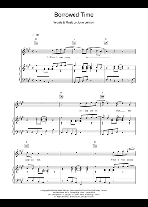 Play Official version of Borrowed time Sheet Music by John Lennon