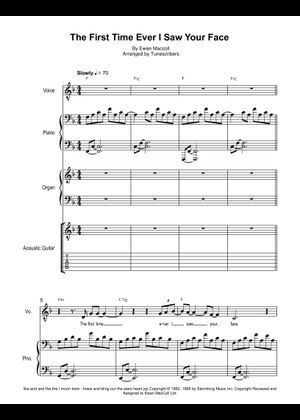 The First Time Ever I Saw Your Face (Lead sheet with lyrics ) Sheet ...