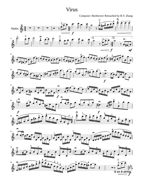 Beethoven Virus for violin adjusted by Zhang