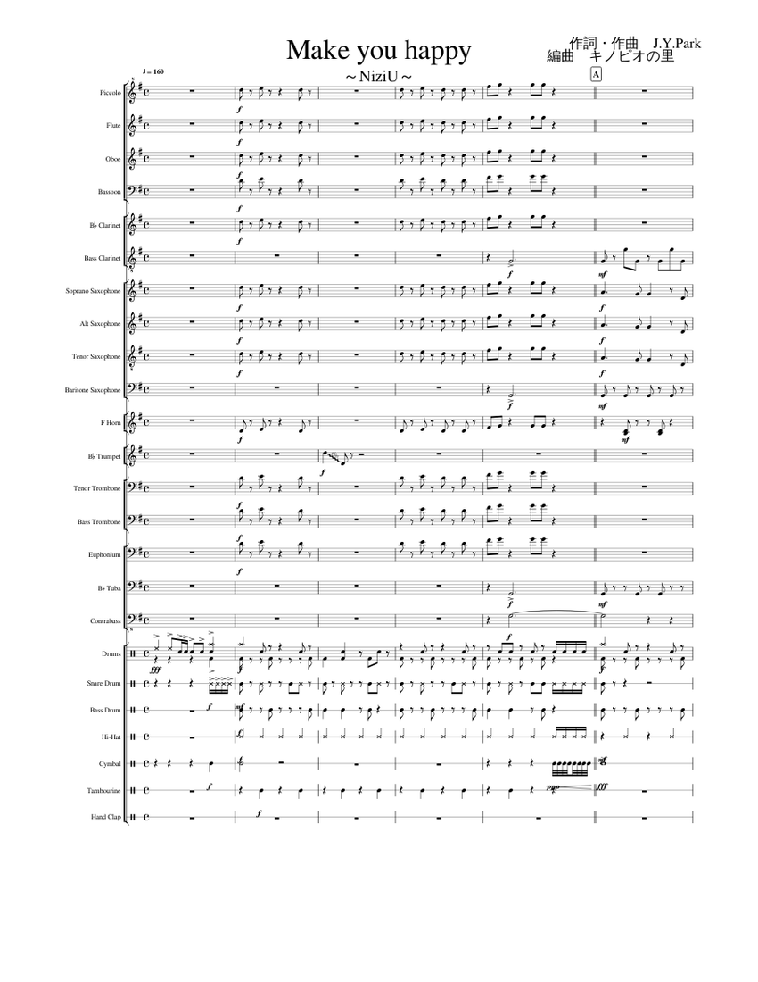 Make you happy～NiziU～ Sheet Music for Euphonium, Tuba