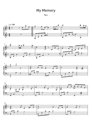 My Memory Ryu My memory - Ryu Sheet Music with Chords for Piano (Solo) | MuseScore.com
