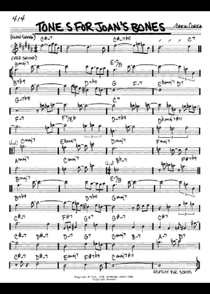Play Official version of Tones for Joan's Bones Sheet Music by