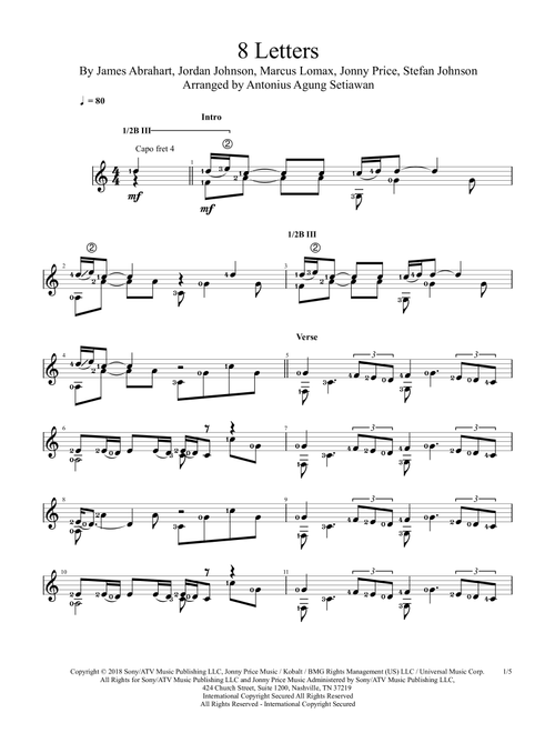 8 Letters (Arr. Antonius Agung Setiawan) - Why Don'T We (Solo Guitar)