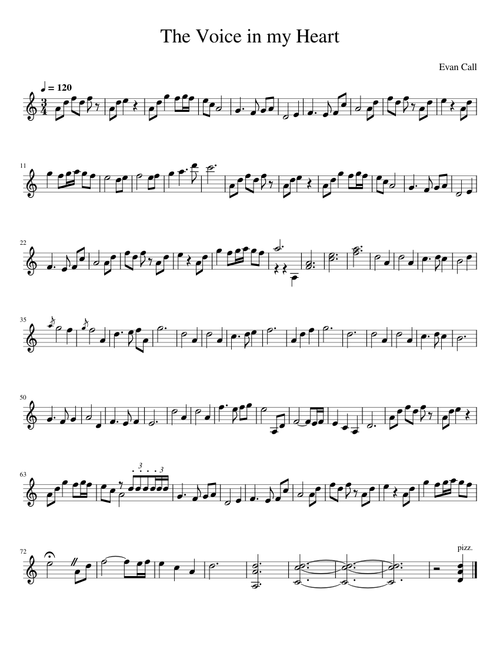 The Voice in My Heart – Evan Call Evan Call - The Voice in My Heart - Violin Cover