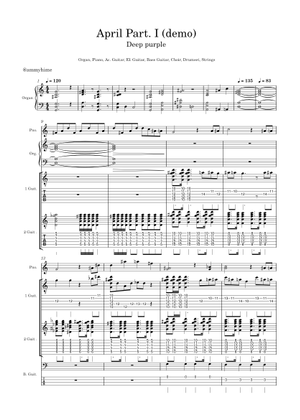 April Pt. II – Deep Purple Sheet Music for Flute, Oboe, Violin