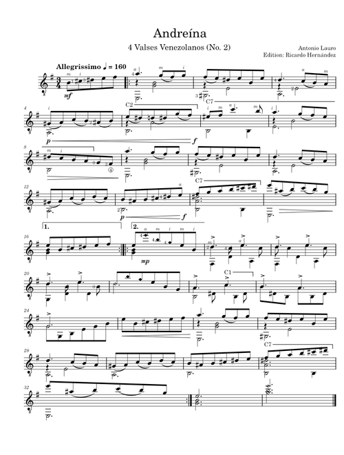 Vals Venezolano No. 2 (Andreína) - Antonio Lauro