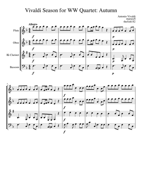 The four seasons "Autumn" from Takt Op. by Antonio Vivaldi for WW4