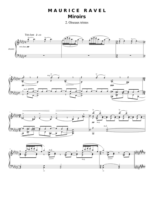 Ravel - Miroirs II. Oiseaux tristes – efnopecunad