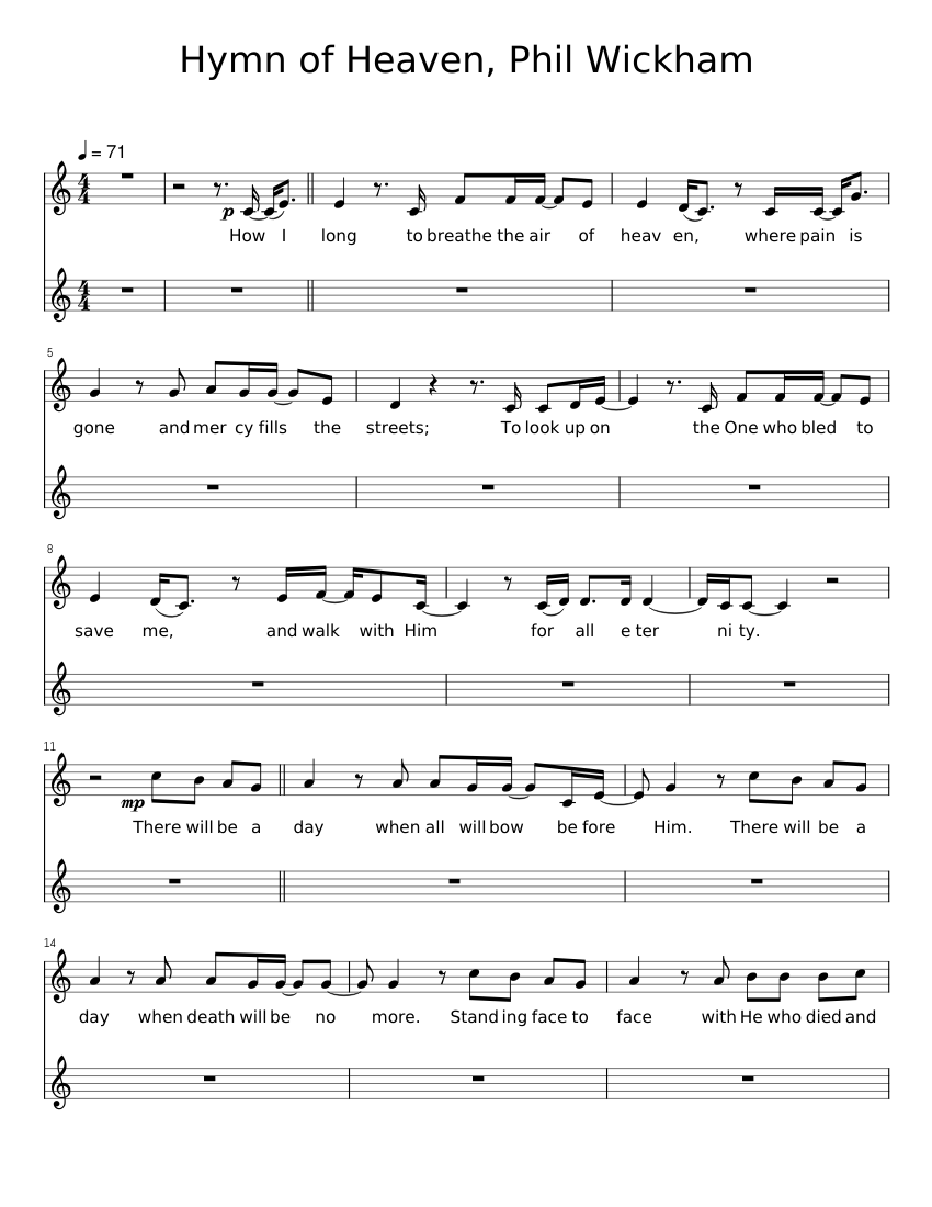 Hymn of Heaven, Phil Wickham Sheet music for Vocals (Choral