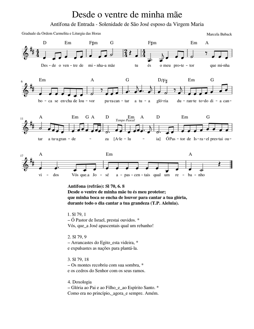 Desde O Ventre Da Minha Mãe Letra
