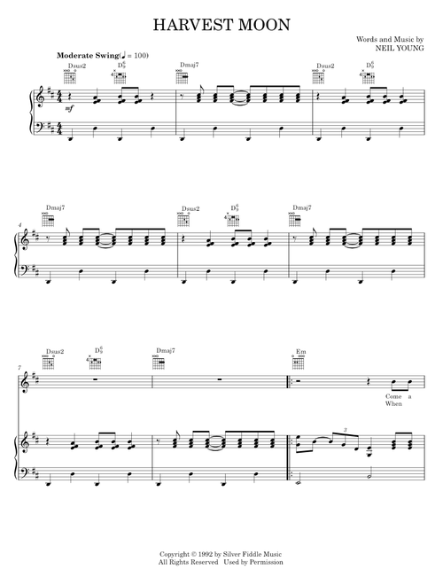 Harvest moon - Neil Young (Piano-Vocal-Guitar)
