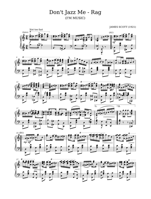 Don't Jazz Me Rag by James Scott (1921)