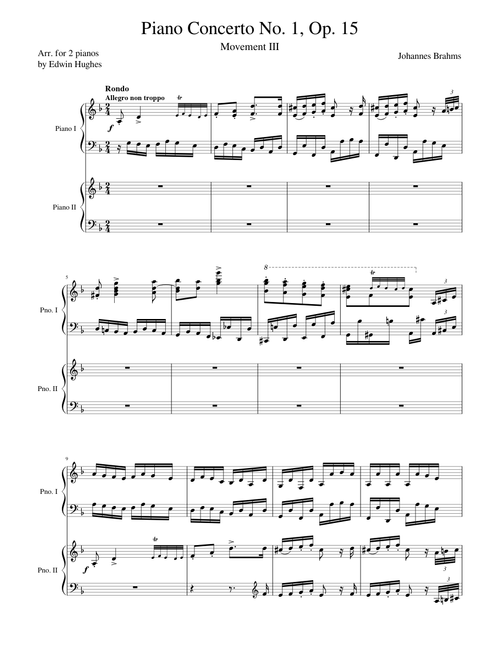 Brahms Piano Concerto No. 1, 3rd Movement (arr. for 2 pianos)