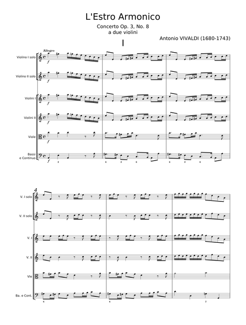 L'estro armonico, Op.3 - Antonio Vivaldi
