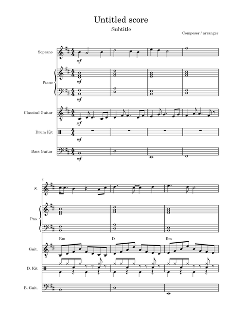 Pop song in Bm