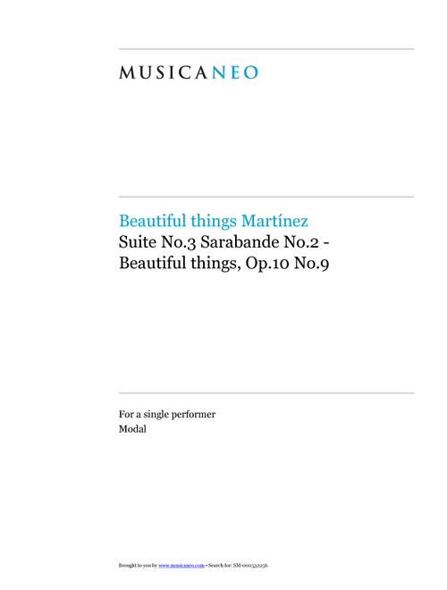 Suite No.3 Sarabande No.2-Beautiful things Op.10 No.9 (Guitar Tab)