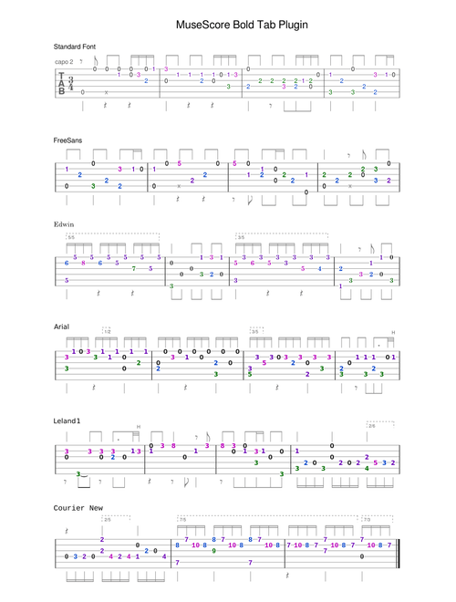 Musescore Bold Tab Plugin