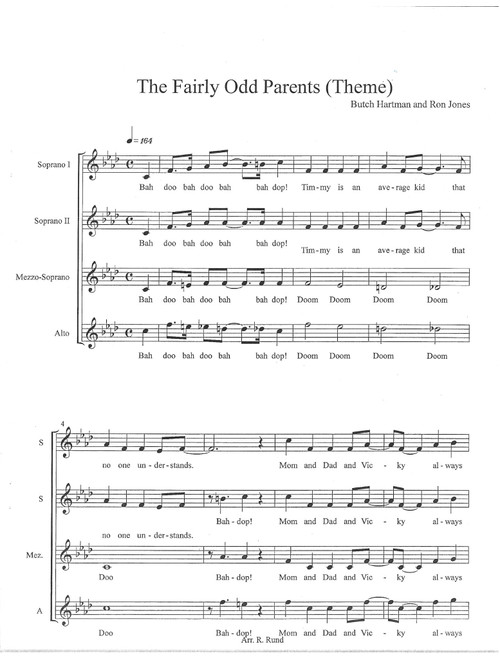 The Fairly Odd Parents Theme (Arr. Robert Rund) - Ronald Jones, Butch Hartman (Choral, SSAA)