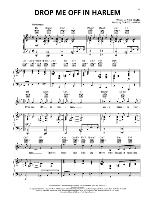 Drop Me Off In Harlem - Duke Ellington (Piano-Vocal-Guitar)
