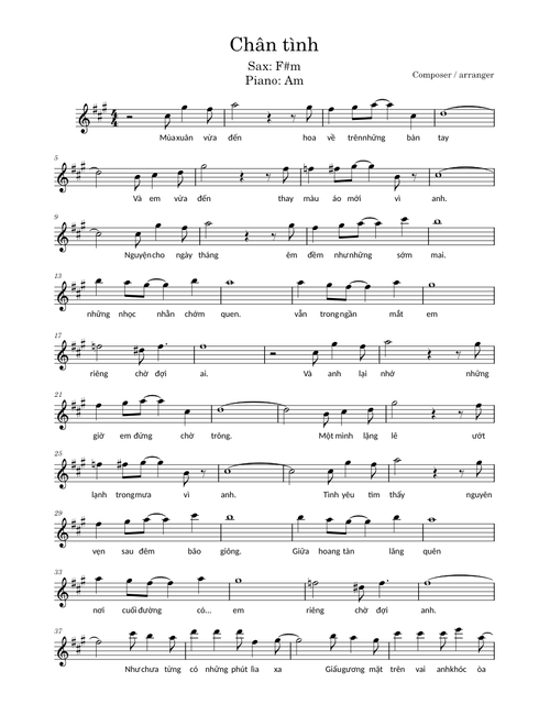 Chân tình (Alto Saxophone)