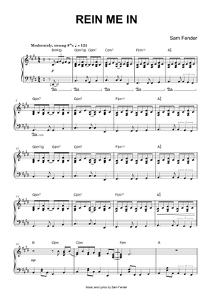 Rein Me In – Sam Fender Sheet Music for Piano (Solo) | MuseScore.com