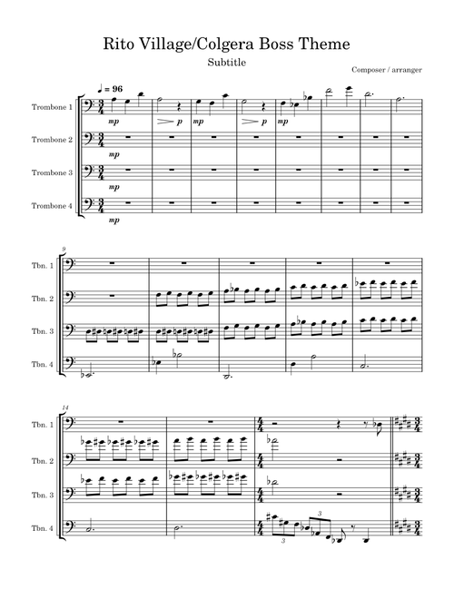 Colgera Battle | The Legend of Zelda: Tears of the Kingdom – Hajime Wakai, Manaka Kataoka, Maasa Miyoshi, Masato Ohashi & Tsukasa Usui Colgera Battle Trombone Quartet | The Legend of Zelda: Tears of the Kingdom