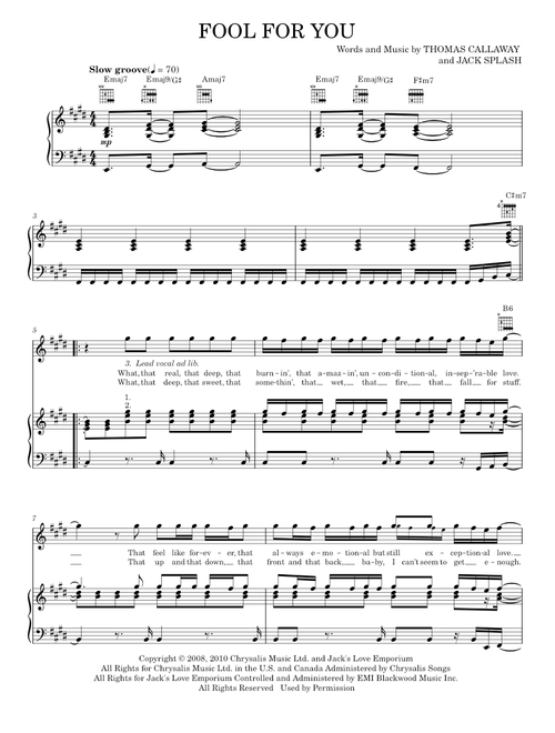 Fool for you - Cee Lo Green (Piano-Vocal-Guitar)
