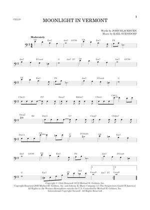 Play Official version of Moonlight In Vermont Sheet Music by Karl