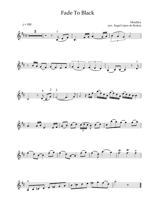 Fade To Black (Arr. Ángel López de Rodas) - Metallica (Violin Solo)