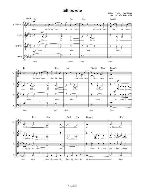Owl City - Silhouette (SATB)