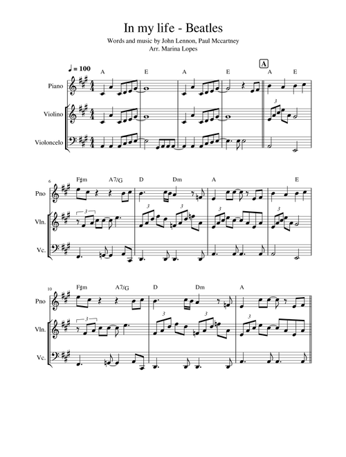 In My Life (Arr. Marina Lopes) - The Beatles (String Ensemble)
