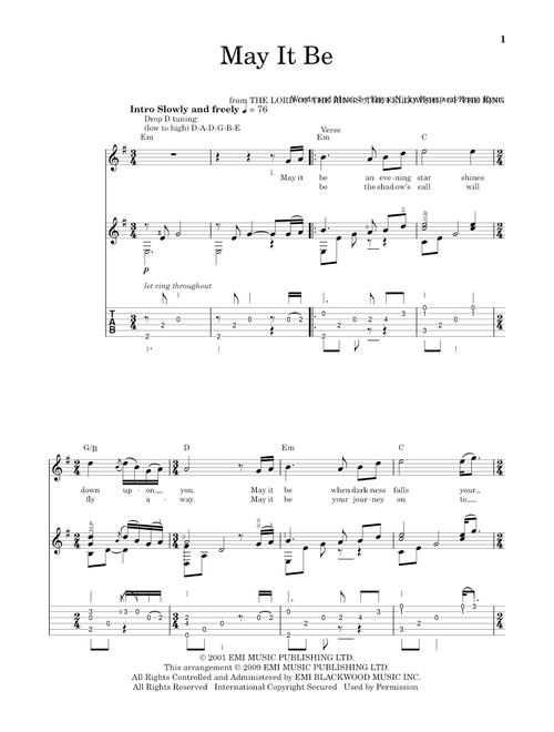 May It Be - Enya (Solo Guitar)