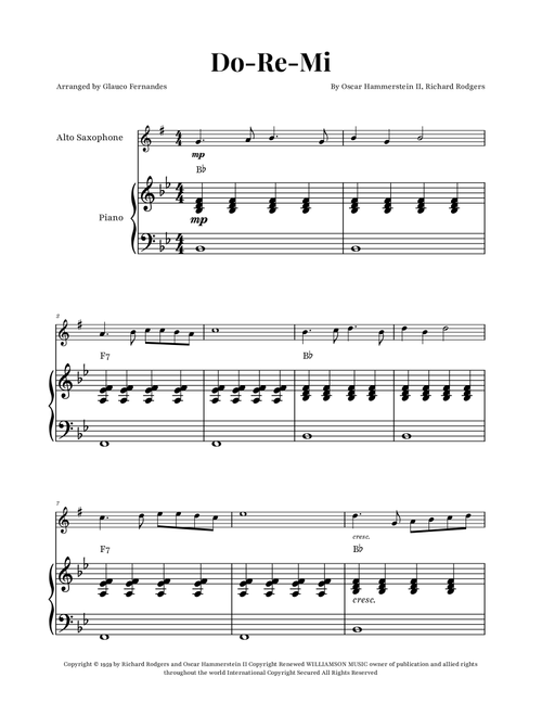 Do-Re-Mi (Arr. Glauco Fernandes) - Various Artists (Alto Sax and Piano)