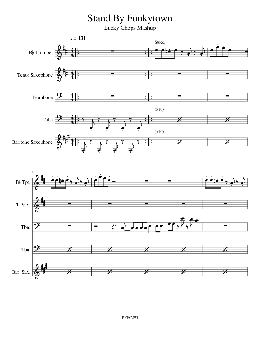 Stand By Funkytown Sheet music for Trombone, Tuba, Saxophone tenor