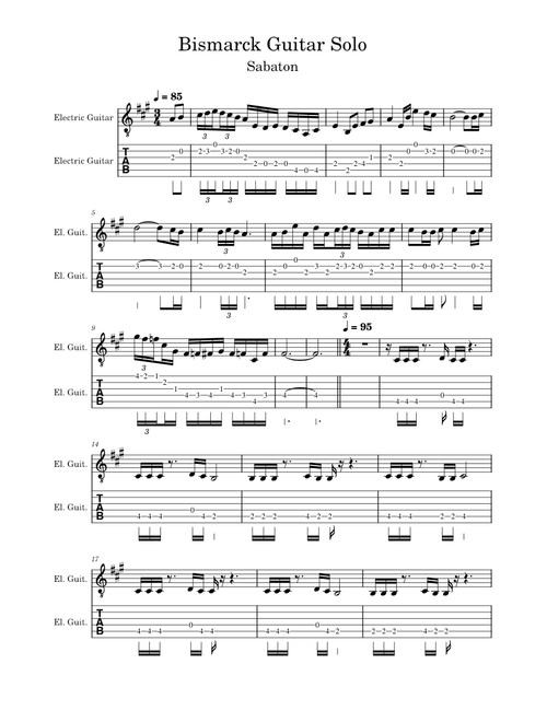Bismarck Guitar Solo - Sabaton