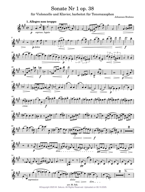 Cello Sonata No.1, Op.38 – Johannes Brahms
