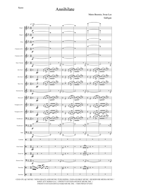 Annihilate (Arr. Trevor Galligan) - Metro Boomin Swae Lee Lil Wayne & Offset (Marching Band)