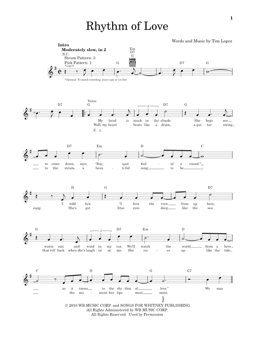 Rhythm Of Love - Plain White T's (Easy Guitar)
