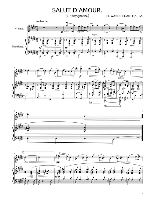 Salut d'Amour (Love's Greeting), Op. 12.